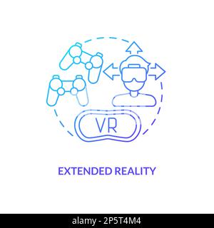 Extended reality blue gradient concept icon Stock Vector