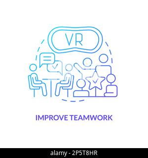 Improve teamwork blue gradient concept icon Stock Vector