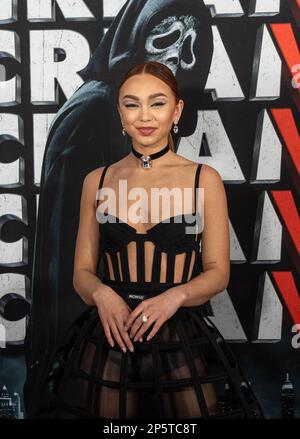 Devyn Nekoda attends the world premiere of "Scream VI" at AMC Lincoln