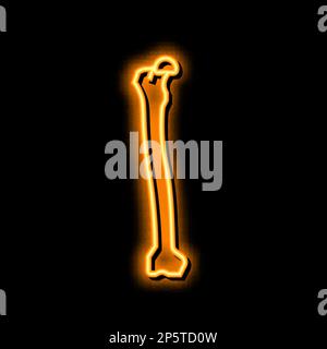 femur bone neon glow icon illustration Stock Vector