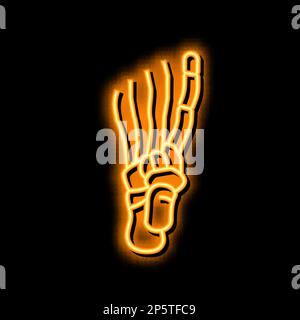 foot bone neon glow icon illustration Stock Vector