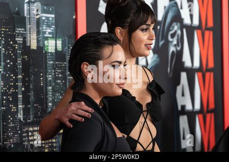 March 7, 2023, New York, New York, United States: Demi Lovato, Melissa Barrera attend the world premiere of ''Scream VI'' at AMC Lincoln Square Theater (Credit Image: © Lev Radin/Pacific Press via ZUMA Press Wire) EDITORIAL USAGE ONLY! Not for Commercial USAGE! Stock Photo