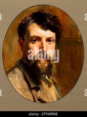 Self Portrait, William Ewart Lockhart (Eaglesfield, Scotland, 1846 - 1900) 1884 Stock Photo