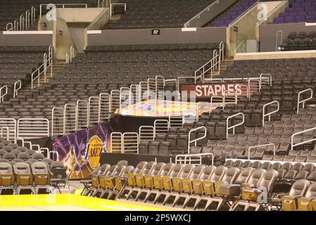 A look at Staples Center home of the Los Angeles Lakers, Los Angeles Kings, Los  Angeles Clippers and Los Angeles Sparks in downtown Los Angeles CA. (AP  Photo/Kevin Reece Stock Photo 