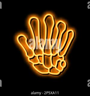 wrist bone neon glow icon illustration Stock Vector