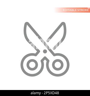 Scissors line vector icon. Paper or cosmetic scissor outline symbol. Stock Vector