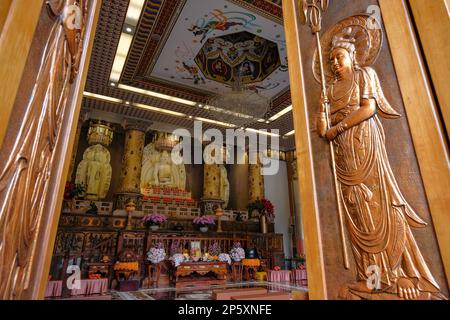 Keelung, Taiwan - February 16, 2023: Fo Guang Shan Ji Le Temple is a Buddhist temple in Keelung, Taiwan. Stock Photo