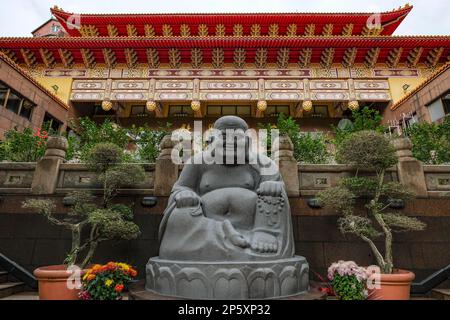 Keelung, Taiwan - February 16, 2023: Fo Guang Shan Ji Le Temple is a Buddhist temple in Keelung, Taiwan. Stock Photo