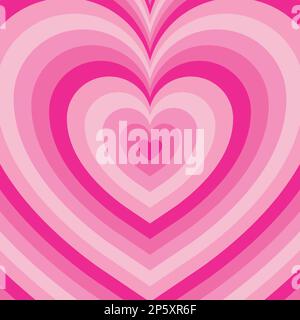 Pink heart background in retro style. Love wallpaper design. Stock Vector