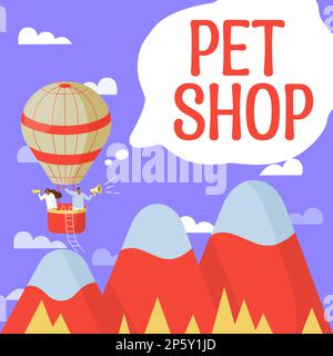 Text caption presenting Pet Shop. Business showcase Retail business that sells different kinds of animals to the public Stock Photo