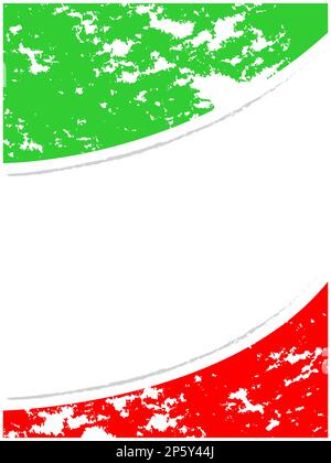 Italian green white red flag corner border frame with empty space for your text. Stock Vector
