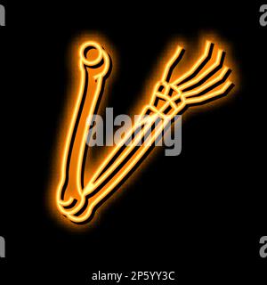 arms bone neon glow icon illustration Stock Vector