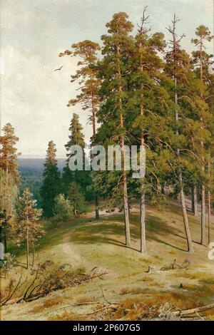 Шишкин Иван - Лесная дорога 1 - Русская школа - XIX век - Shishkin Ivan - Forest Road 1 - Russian School - 19th  Century Stock Photo