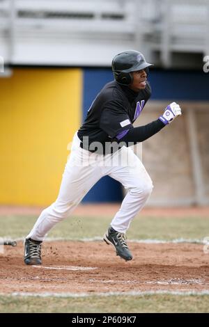 March 22nd 2009: Right Fielder Wynton Bernard (15) of the Niagara  University Purple Eagles during a game at Sal Maglie Stadium in Niagara  Falls, New York. (Mike Janes/Four Seam Images via AP