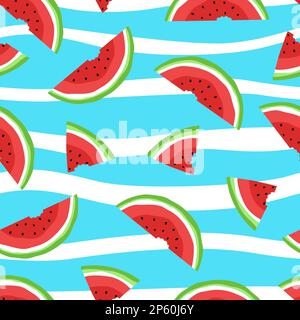 Watermelon slices vector pattern. Stock Vector