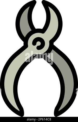 Metal pliers icon outline vector. Metal tool. Repair hammer Stock Vector