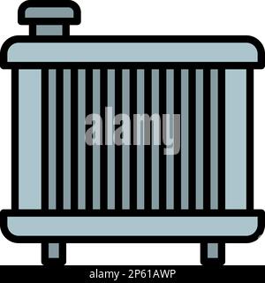 Car coolant radiator icon outline vector. Auto engine. Oil part Stock Vector