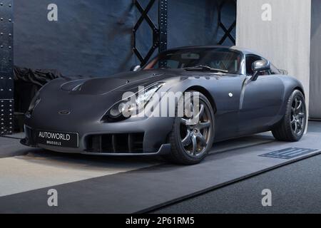 BRUSSELS, BELGIUM-DECEMBER 26, 2022: 2005 TVR Sagaris Stock Photo