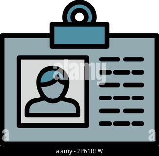 Police id card icon outline vector. Security policeman. Law crime Stock Vector
