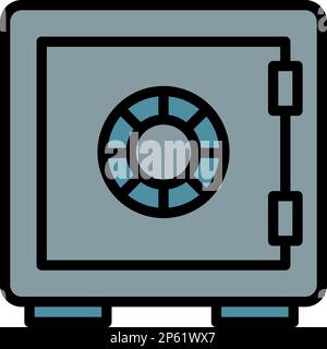 Money safe icon outline vector. Police equipment. Baton officer Stock Vector