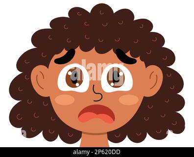 Little Girl Scared Face Expression, Set Of Cartoon Vector Illustrations  Isolated On White Background. Set Of Kid Emotion Face Icons, Facial  Expressions. Royalty Free SVG, Cliparts, Vectors, and Stock Illustration.  Image 151143367.