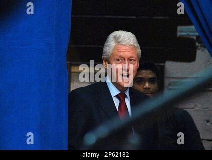 Former President Bill Clinton appears during a rally for President Barack  Obama at Scranton High School in Scranton, Pa., on Monday, Nov 5, 2012. (AP  Photo/Scranton Times-Tribune, Butch Comegys) WILKES BARRE TIMES-LEADER