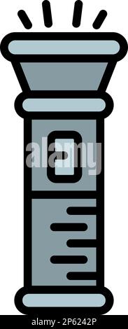 Policeman flashlight icon outline vector. Justice officer. Military power Stock Vector