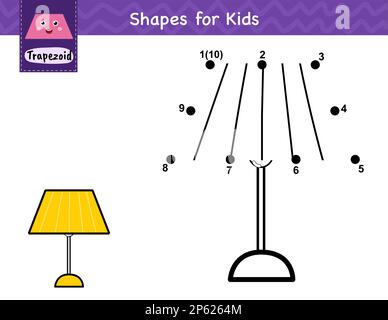 Dot to dot game for kids. Connect the dots and draw a floor lamp Stock Vector