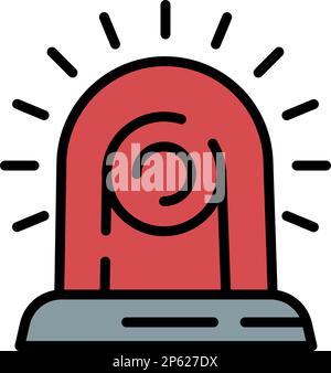 Red flashlight icon outline vector. Police equipment. Guard evidence Stock Vector