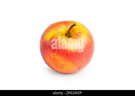 the apple is red isolated on a white background. Stock Photo