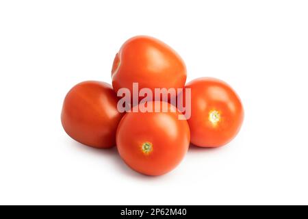four tomato is red isolated on a white background. Stock Photo