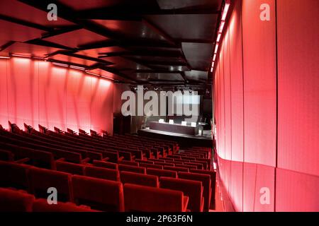 Barcelona: Agbar Tower (142 m. ) by Jean Nouvel. Auditorium Stock Photo