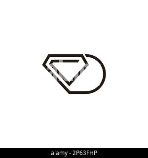 letter d diamond geometric line logo vector Stock Vector