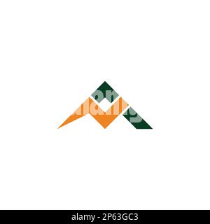 letter n thunder triangle mountain logo vector Stock Vector