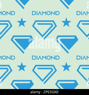 blue diamond star seamless background vector Stock Vector