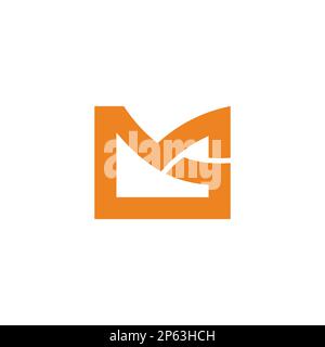 letter mg curves line geometric logo vector Stock Vector