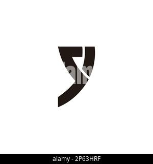 letter sj simple curves line logo vector Stock Vector