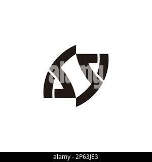 number 69 linked geometric line logo vector Stock Vector