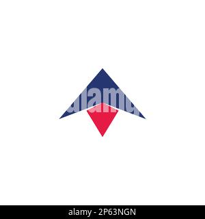 rocket simple arrow up geometric logo vector Stock Vector