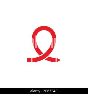 pencil pin education place symbol vector Stock Vector