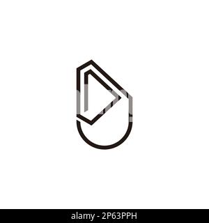 letter dj geometric linear logo vector Stock Vector
