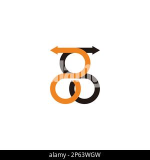 two opposite arrows colorful geometric symbol vector Stock Vector