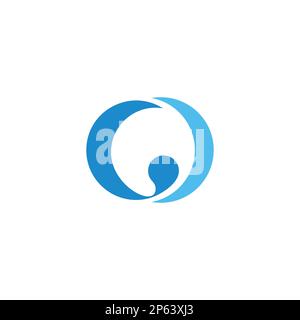 blue motion water glass liquid logo vector Stock Vector