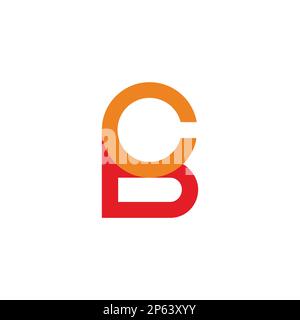letter cb linked geometric colorful logo vector Stock Vector