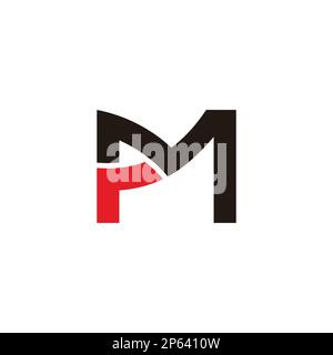 letter pm curves arrow logo vector Stock Vector