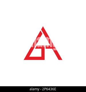 letter ga simple linked triangle geometric line logo vector Stock Vector