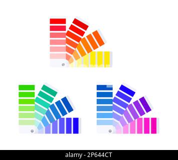 Color matching cards. Color guide with palette of paint samples Stock Vector