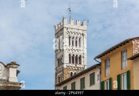 The Cathedral of San Martino, also known simply as Lucca Cathedral, is an imposing Romanesque-Gothic church in the historic center of the Tuscan city Stock Photo