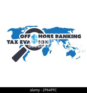Offshore Banking And Tax Evasion - Design Idea Stock Vector