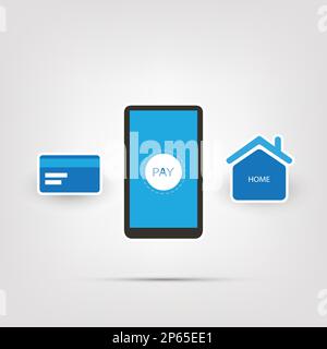 Sharing Economy - Online Home Renting or Accommodation Booking Design Concept Stock Vector